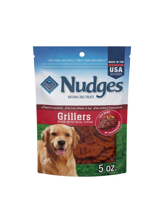 Blue Buffalo Nudges Grillers Natural Dog Treats, Made in the USA with Real Steak, 5-oz Bag - Image 1