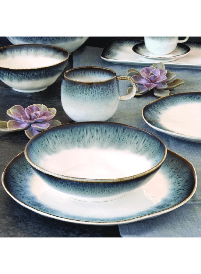 إيزي لايف طبق تقديم بورسلين مجموعة  أزرق وأبيض  سم - Image 2