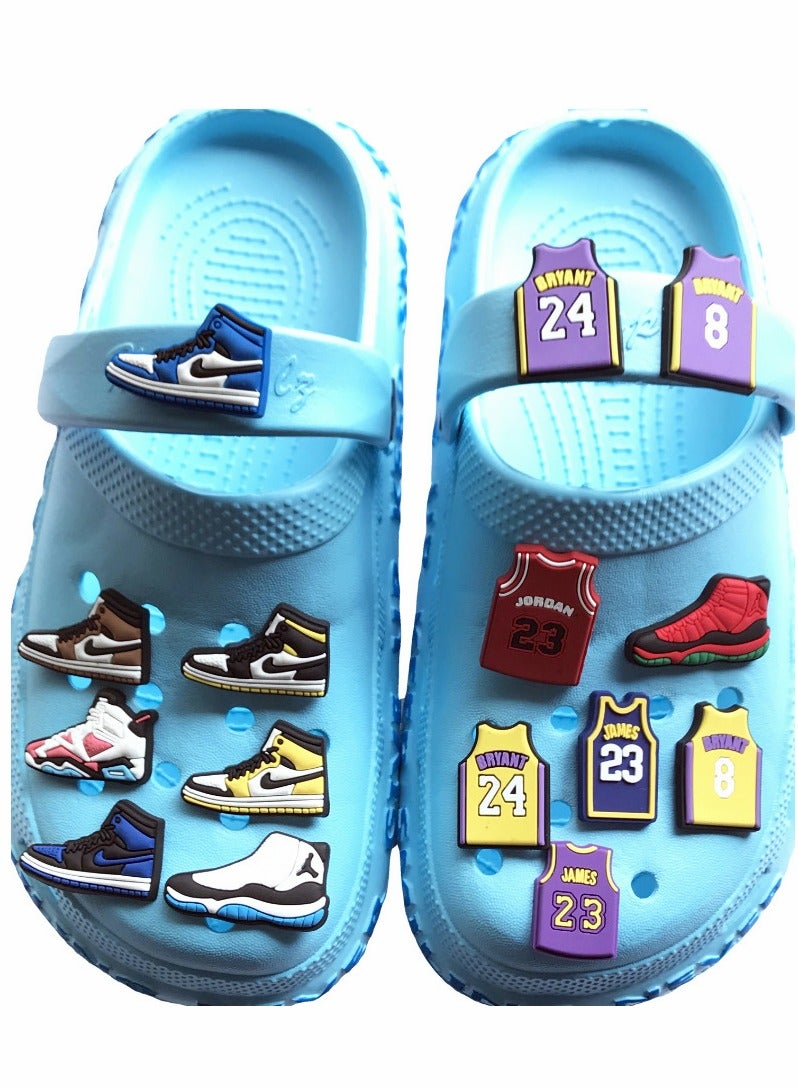 Colorful Crocs Charms & Sandals Accessories - 15 Pcs PVC Basketball Jibbitz for Kids & Adults, Perfect Birthday Gifts & Party Favors for Boys & Girls - Image 2