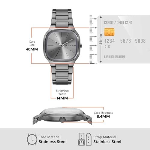 Skagen Men's Mellem Three-Hand Gray Stainless Steel Watch - Image 5