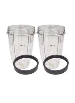 NIBEMINENT 2 Piece Tall Cup And Lip Ring For Nutribullet Clear/Grey  - Image 3