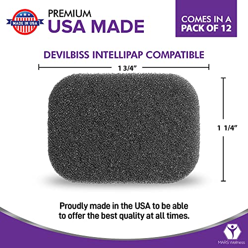 Mars Wellness CPAP Filter Kit - Compatible with Devilbiss IntelliPAP CPAP Machines - 12 Foam Pollen Filters - Made in The USA - Image 3