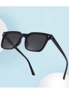Youque TR90 Polarized sunglasses HD Polarized Lens 100% UV400 Protection Stylish Design Classic Square Sports Sun Glasses Driving for Men/Women Black  - Image 3