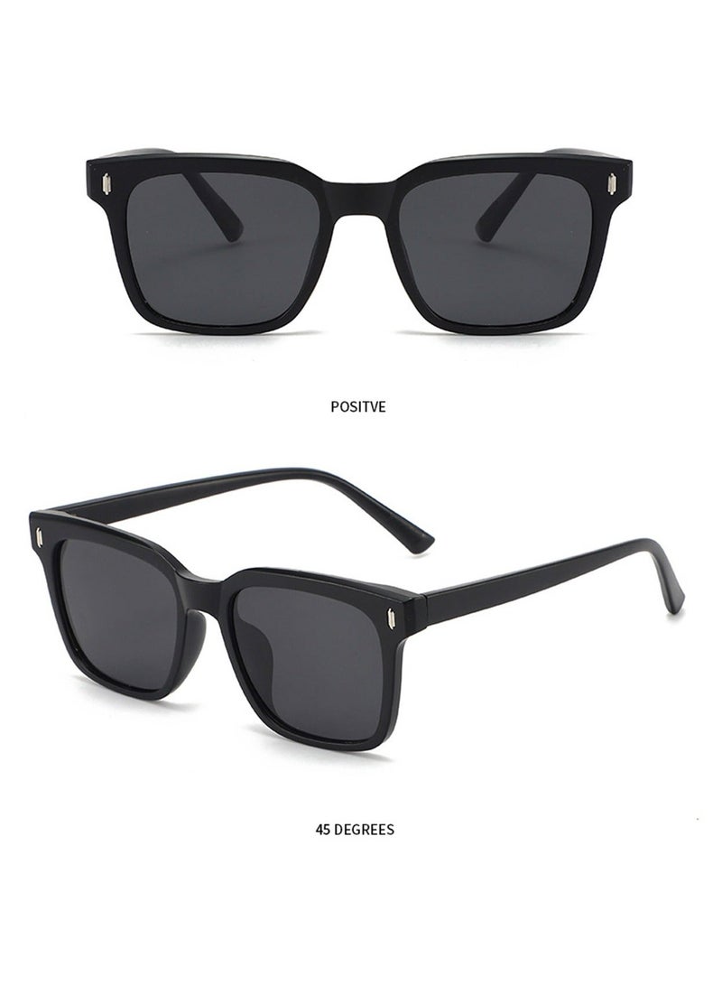 TR90 Polarized sunglasses HD Polarized Lens 100% UV400 Protection Stylish Design Classic Square Sports Sun Glasses Driving for Men/Women Black - view 2