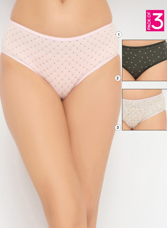 Clovia Pack of 3 - Printed Hipster Briefs - Image 1