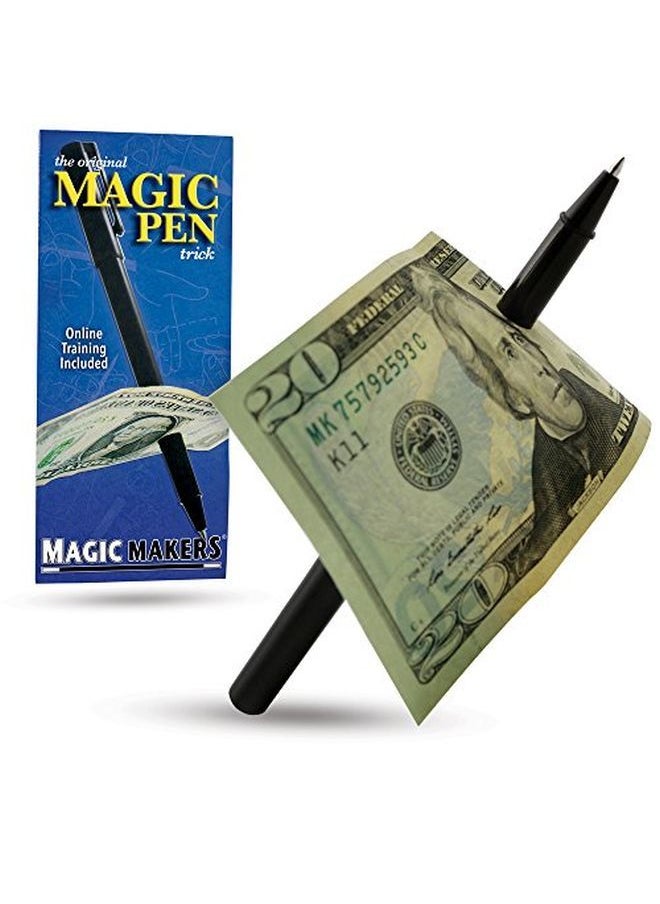 MAGIC MAKERS - Pen Trick Original Easy Pen Thru Dollar Bill Penetrating Trick - Image 1