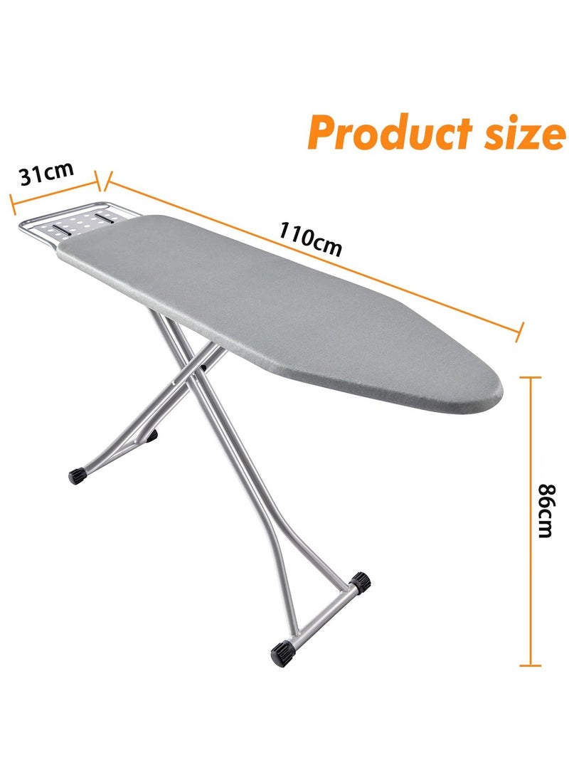 Generic - Foldable Ironing Board with Heat Resistant Cover, Steam Iron Rest and Non-Slip Legs - Sturdy Metal Frame, Height Adjustable - Image 1