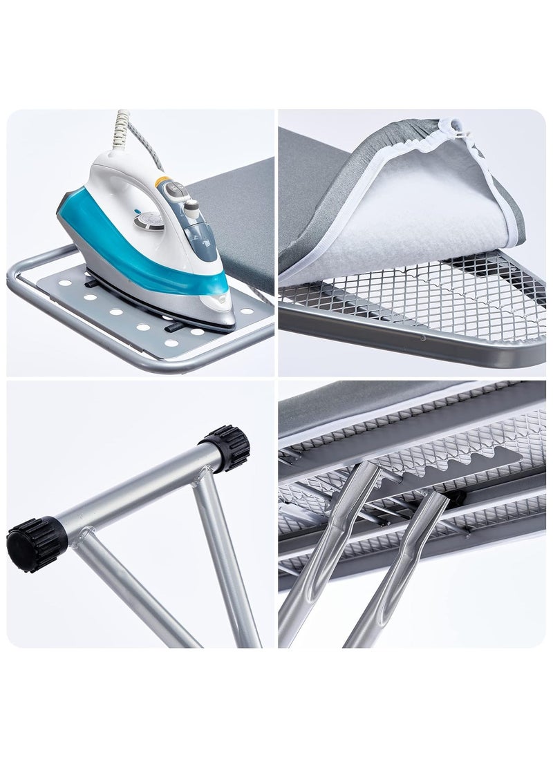 Generic - Foldable Ironing Board with Heat Resistant Cover, Steam Iron Rest and Non-Slip Legs - Sturdy Metal Frame, Height Adjustable - Image 1