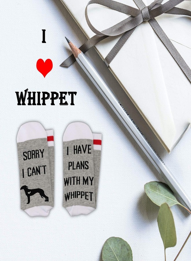 GJTIM 2PAIRS Whippet Lover Owner Funny Dog Mom Gift Sorry I Can't I Have Plans With My Whippet for Dog Lovers Socks (Plans with whippet) - Image 4