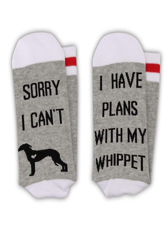 GJTIM 2PAIRS Whippet Lover Owner Funny Dog Mom Gift Sorry I Can't I Have Plans With My Whippet for Dog Lovers Socks (Plans with whippet) - Image 3