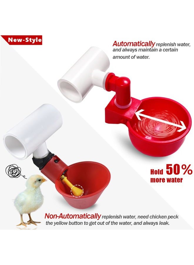 letsFix Chicken Water Cups for PVC with Tee (8 Pack), Automatic Chicken Waterer Kit for Poultry, DIY PVC Water Feeder for Chicken/Duck/Quail/Turkey - Image 3