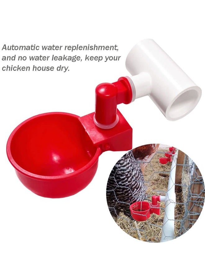 letsFix Chicken Water Cups for PVC with Tee (8 Pack), Automatic Chicken Waterer Kit for Poultry, DIY PVC Water Feeder for Chicken/Duck/Quail/Turkey - Image 2