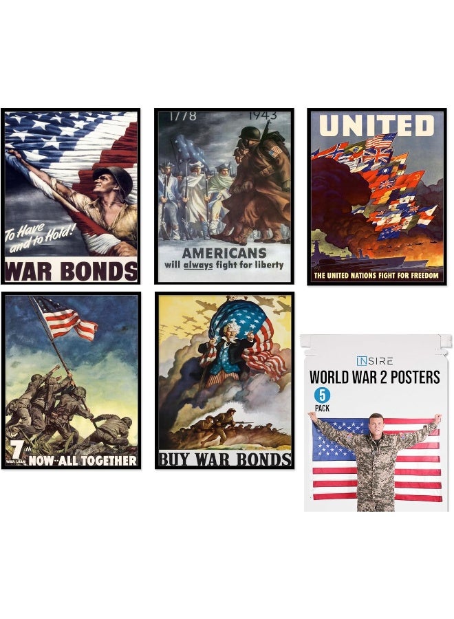 Insire WW2 Poster, WW2 Propaganda Poster | WWII Poster, Vintage Propaganda Poster | Poster WW2 Set | WW2 Propaganda Posters , Set of 5 WW2 Decor UNFRAMED, (8x10") Set 4 - Image 1