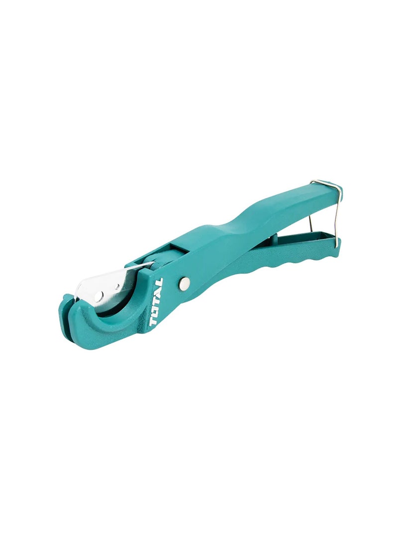 TOTAL Professional PVC Pipe Cutter, Turquoise Aluminum Tool, 3-35mm Cutting Range, 210mm Length, One Time Cutting Feature - Image 2