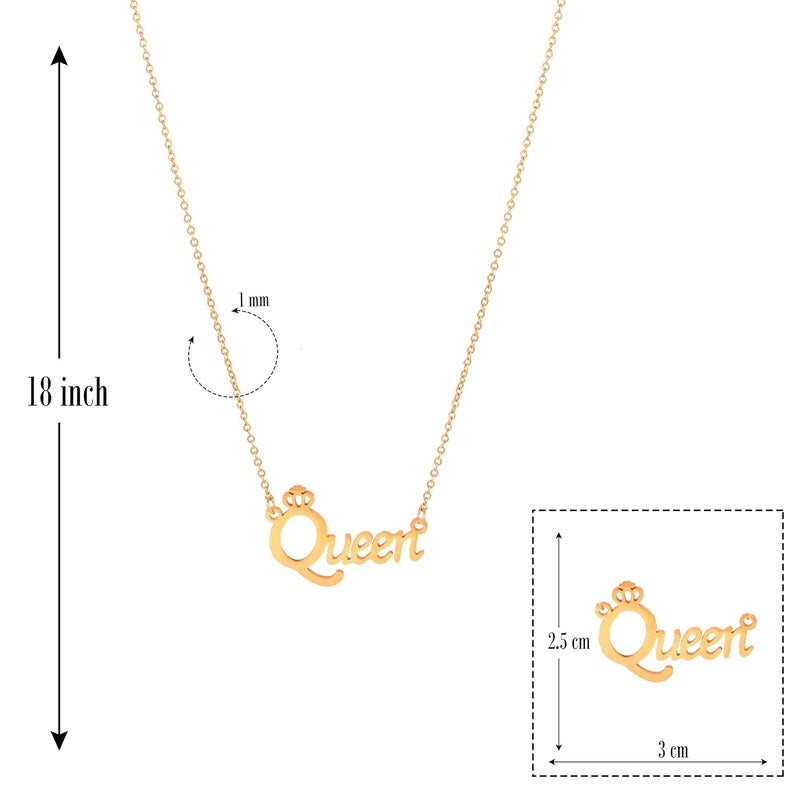 Thrillz Mesmerizing Valentine Special Queen Pendant Necklace For Women and Girls Couple Gift Chain Necklace Fashion Jewellery - Image 5