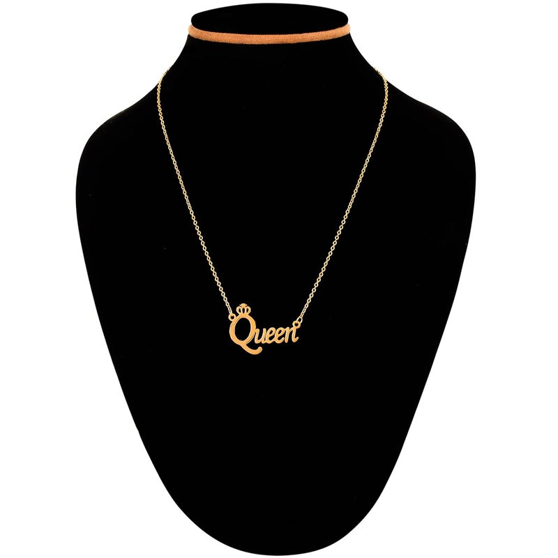 Thrillz Mesmerizing Valentine Special Queen Pendant Necklace For Women and Girls Couple Gift Chain Necklace Fashion Jewellery - Image 3