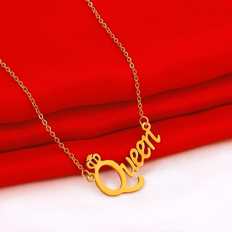 Thrillz Mesmerizing Valentine Special Queen Pendant Necklace For Women and Girls Couple Gift Chain Necklace Fashion Jewellery - Image 2