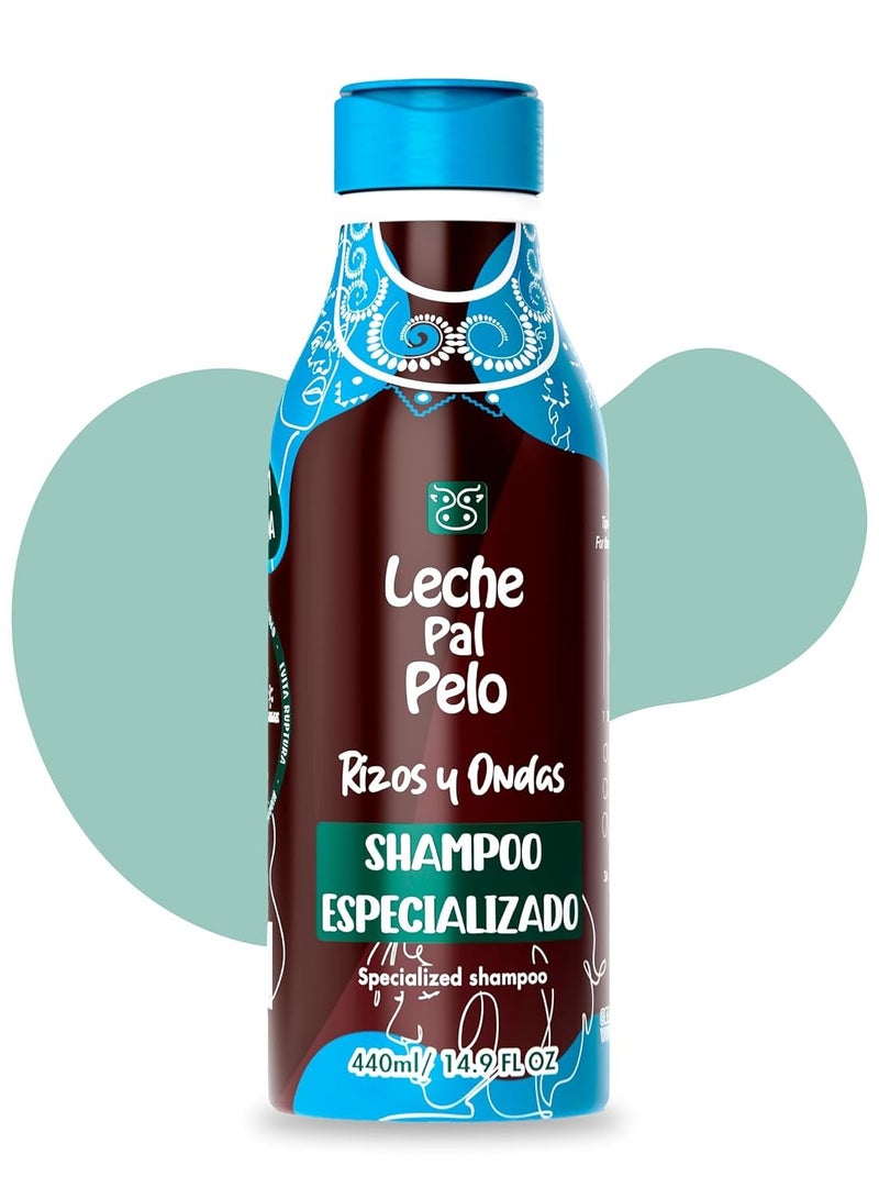 Leche Pal Pelo Leche Pal Pelo Rizos & Afro Specialized Shampoo for Dry and Damaged Hair. Shampoo for Curly Hair. Shampoo para Cabello Seco y Maltratado. Parabens & Salt Free. 14.9 oz.  - Image 1