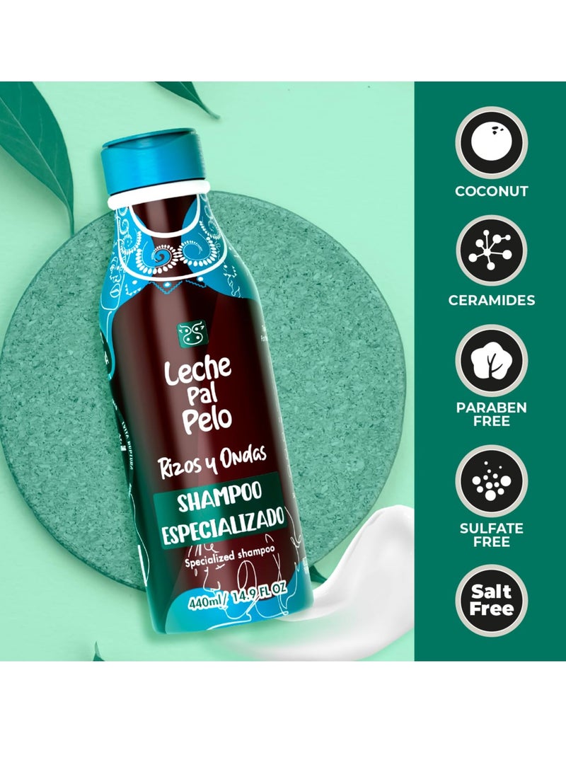 Leche Pal Pelo Leche Pal Pelo Rizos & Afro Specialized Shampoo for Dry and Damaged Hair. Shampoo for Curly Hair. Shampoo para Cabello Seco y Maltratado. Parabens & Salt Free. 14.9 oz.  - Image 3