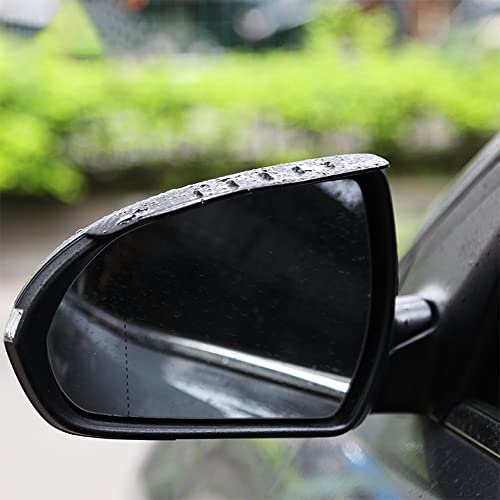 AutoBizarre Car Rear View Mirror Rain Eyebrow Weatherstrip Auto Mirror Rain Shield Flexible Rain Blades Set of 2 pcs Compatible with All Cars - Image 5