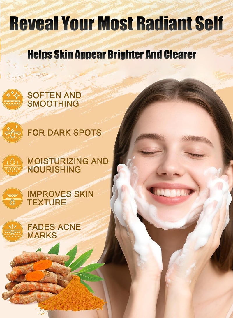 هيروكس صابون لإزالة التصبغات الجلدية بحمض الكوجيك، جلوتاثيون، كولاجين، فيتامين سي، تركيبة يابانية أصلية، فيتامين سي، ريتينول، كولاجين، حمض الهيالورونيك، وزبدة الشيا، لتوحيد لون البشرة وإشراقها، للوجه والجسم (عبوة من قطعتين، برتقالي) - Image 2