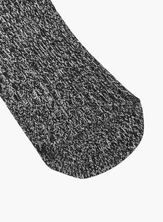 Lee Cooper BLACK Pack of 2 Mid-Calf Length Non-Terry Socks for Women | Best Price UAE