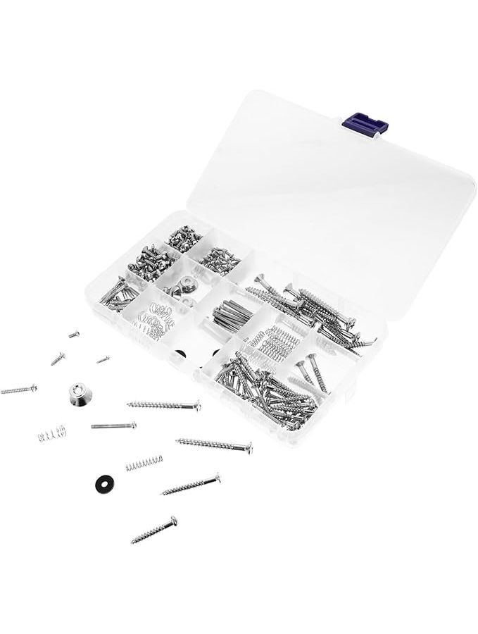 Guitar Screw Kit for Electric Bass Acoustic Repair Parts Silver 4.3x0.8x0.8cm Portable Box - Image 1