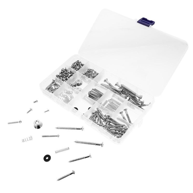 Guitar Screw Kit for Electric Bass Acoustic Repair Parts Silver 4.3x0.8x0.8cm Portable Box - Image 2