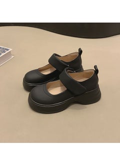 2024 Womens Casual Mary Jane Shoes with Height-Increasing Velcro Black counter model