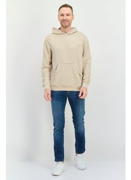 CROSSHATCH Men Embroidered Long Sleeves Hooded Sweatshirt, Light Grey  - Image 4