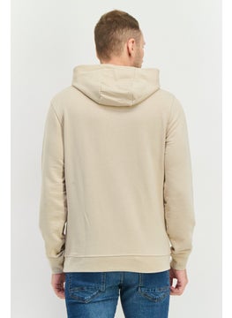 CROSSHATCH Men Embroidered Long Sleeves Hooded Sweatshirt, Light Grey  - Image 2