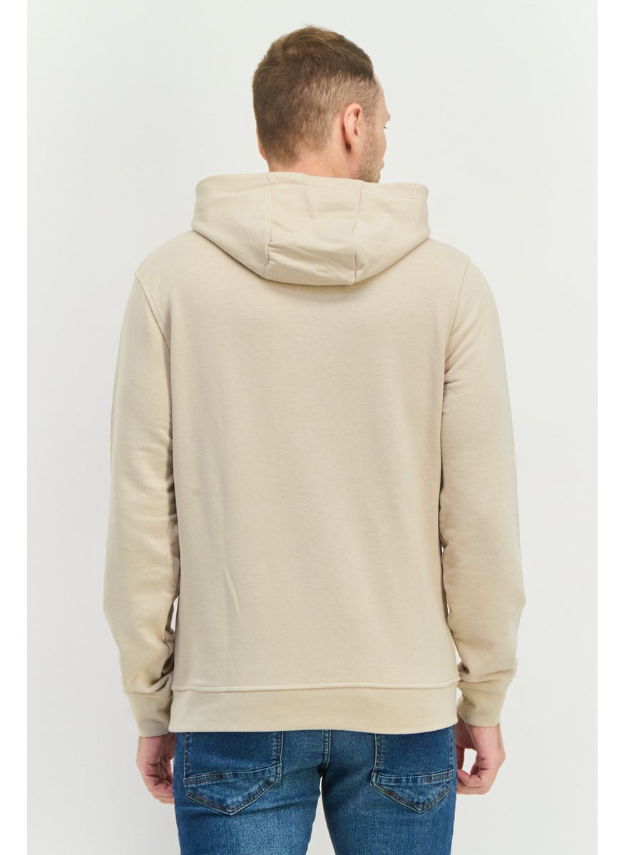 CROSSHATCH - Men Embroidered Long Sleeves Hooded Sweatshirt, Light Grey - Image 1