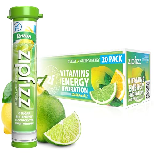 Zipfizz Daily Energy Drink Powder, Limon, 20 Pack | 3-in-1 Sustained Energy, Rapid Hydration, and Essential Vitamins | Sugar-Free | Electrolyte Powder | Contains Vitamin B-12 & Antioxidants - Image 1