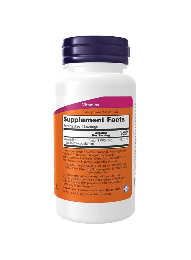 now Supplements, Methyl B-12 (Methylcobalamin) 1,000 mcg, Nervous System Health*, 100 Lozenges - Image 2