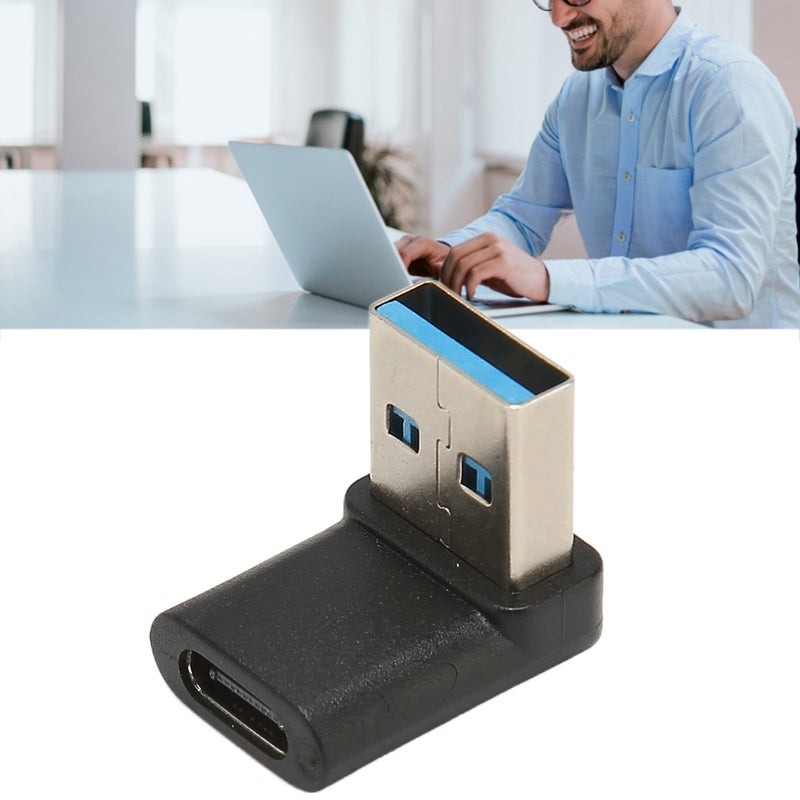 محول USB C زاوية قائمة إلى USB A 10 جيجابت في الثانية، مجرد توصيل واستخدام، محول USB A 3.2 ذكور إلى USB C 3.2 أنثى لأجهزة الكمبيوتر المحمول والحواسيب الشخصية - Image 4