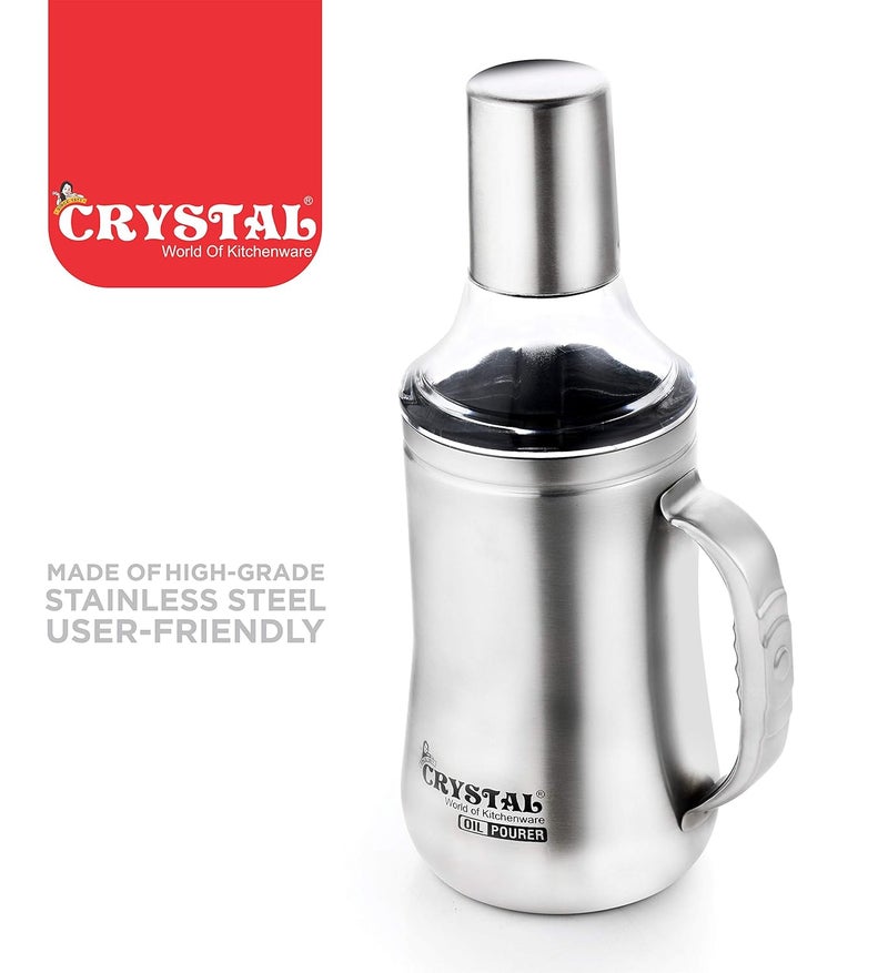 Crystal - COP-005 Stainless Steel Oil Pourer/Dispenser with Handle-1000 ml - Image 2