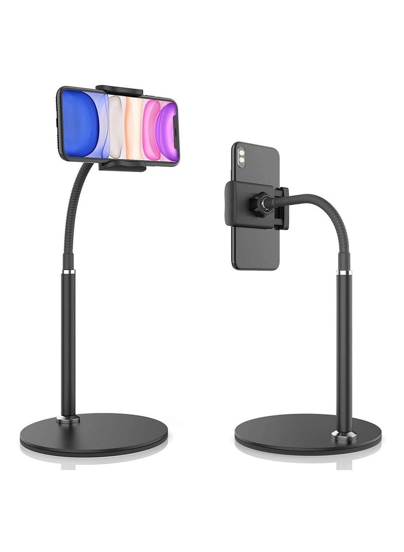 ELTRAZONE Mobile Phone Stand, Adjustable Mobile Phone Table Holder, Holder for iPhone 12 11 Pro Xs Max Xs 8 7 Plus, Samsung S20 S10, Other Smartphones and Other 3.5-6.5 Inch Devices (Black)