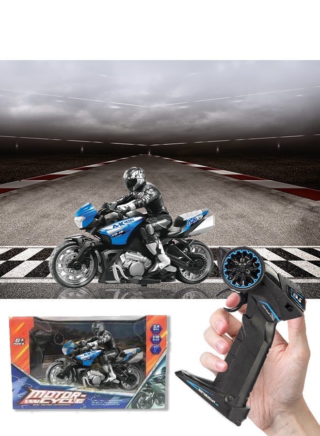 high speed toy motorbike with handle, Children's remote control motorcycle, birthday hobby remote control motorbike toys, equal scale reduction, suitable for 5-12 years old boys and girls racing toys  - Image 1