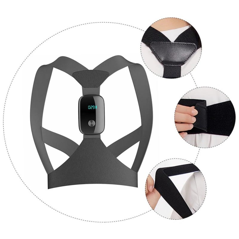 Electronic Posture Corrector Belt for Adults Hunchback Support Black - Image 4