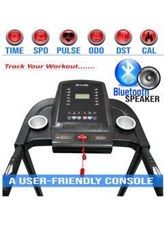 Sky Land 4HP Foldable Treadmill | Compact Motorized Running Machine for Home & Office Workouts | Bluetooth Speaker, Shock Absorbing Belt, 12 Preset Programs, Manual Incline Treadmill With LED Display, 12 KM/H Speed - EM-1298  - Image 3