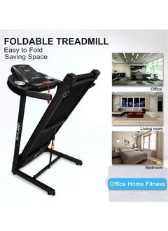 Sky Land 4HP Foldable Treadmill | Compact Motorized Running Machine for Home & Office Workouts | Bluetooth Speaker, Shock Absorbing Belt, 12 Preset Programs, Manual Incline Treadmill With LED Display, 12 KM/H Speed - EM-1298  - Image 5