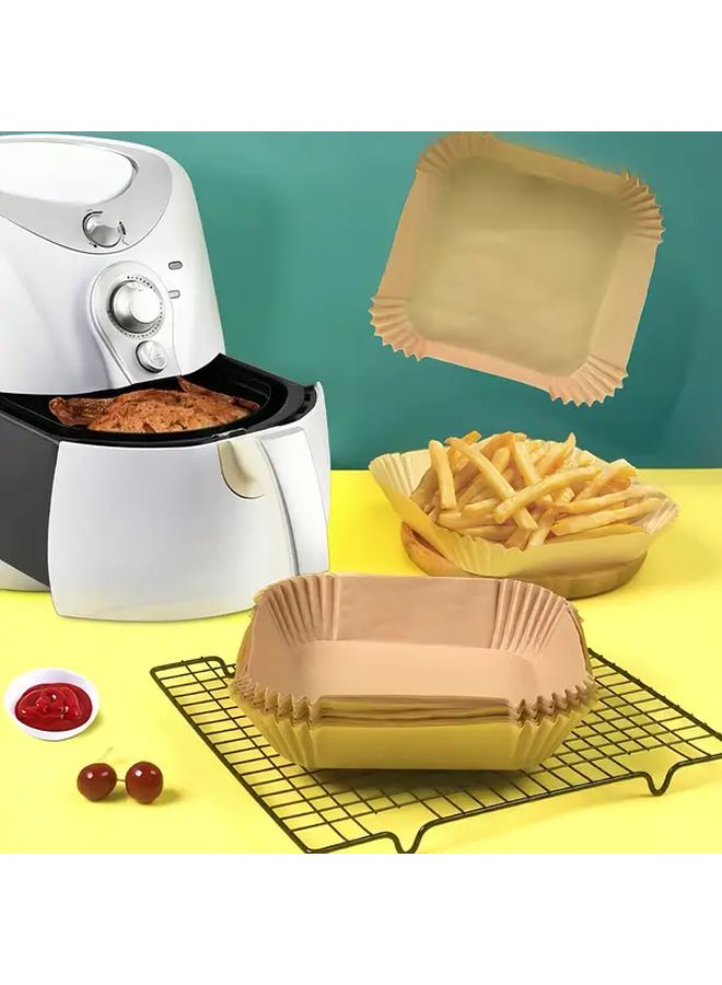50 Pack Air Fryer Liners Non Stick Heat Resistant Oven Microwave Safe Disposable Baking Sheets - Image 5