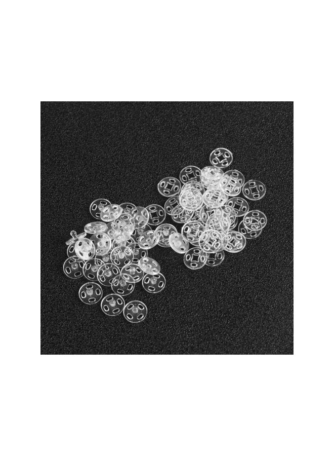 klarako Dress Press Buttons 100pcs Clear Snap Fasteners Buttons Invisible Sewing On Snap Buttons 20mm Fasteners for Bibs Diapers Crafts Shirts Clothing Clear Shirt Buttons - Image 3