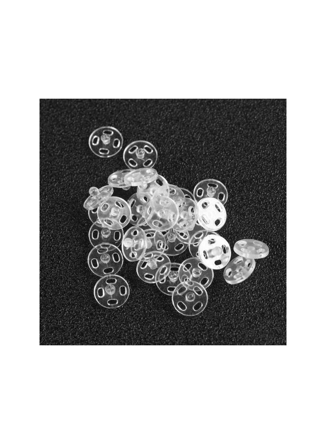 klarako Dress Press Buttons 100pcs Clear Snap Fasteners Buttons Invisible Sewing On Snap Buttons 20mm Fasteners for Bibs Diapers Crafts Shirts Clothing Clear Shirt Buttons - Image 4