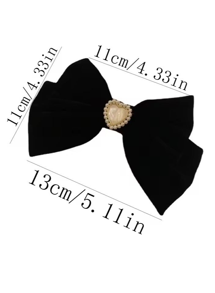 جلوسكي 1PC الموضة ريترو محبة القلب اللؤلؤ الاصطناعي فيلور قوس مقاطع الشعر للنساء البنات حزب الشعر ملحقات الشعر - Image 2