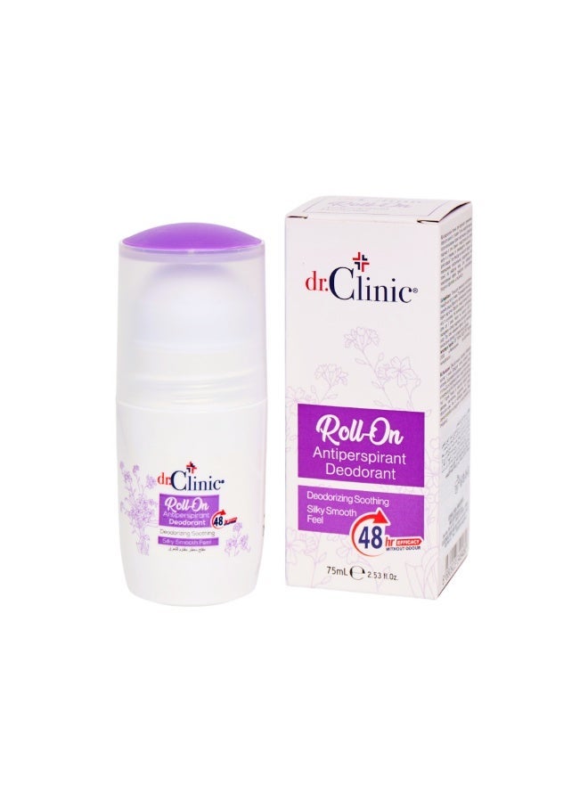dr.Clinic Roll-On Antiperspirant Deodorant | 48-Hour Protectio, Silky Smooth Feel, Deodorant for Men & Women - Lavander Scent - 75 ml - Image 3