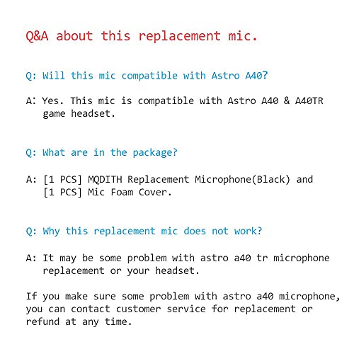 MQDITH Replacement Microphone Compatible with Astro A40 TR Gaming Headset (Black) - Image 5