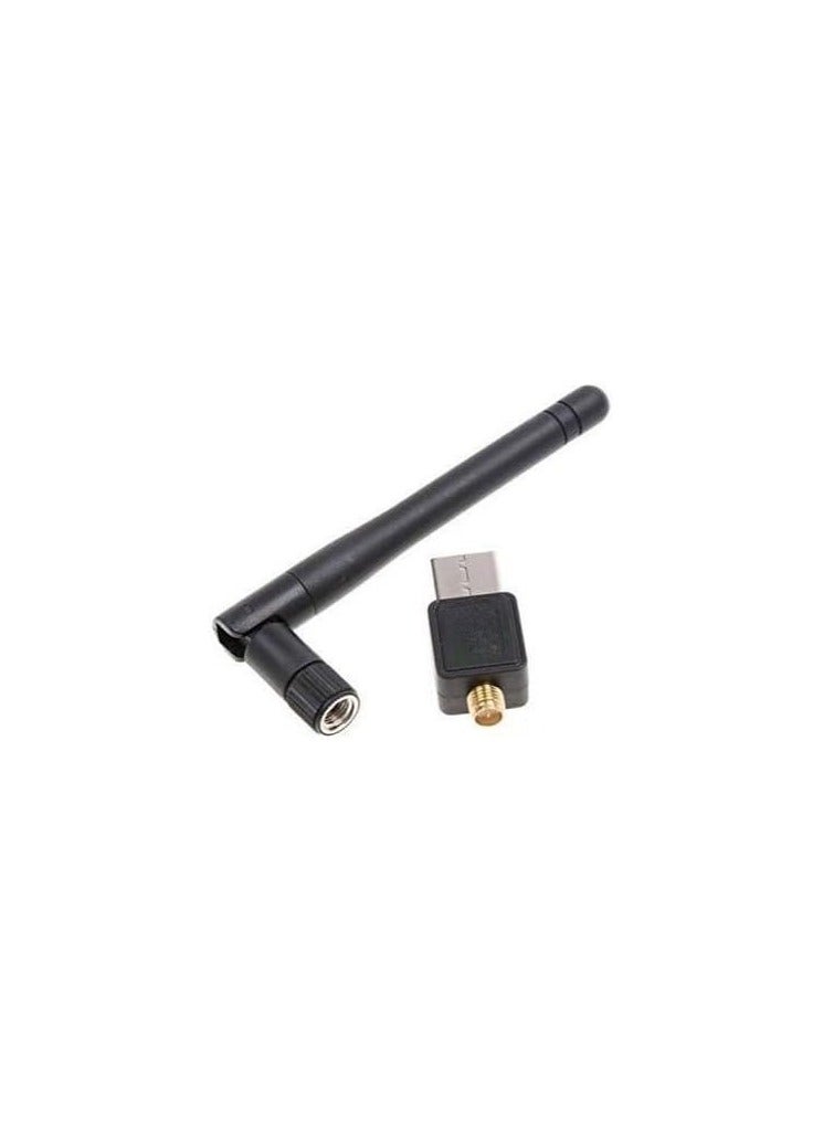 كرت شبكة واي فاي صغير USB بسرعة 150 ميجابت مع هوائي خارجي