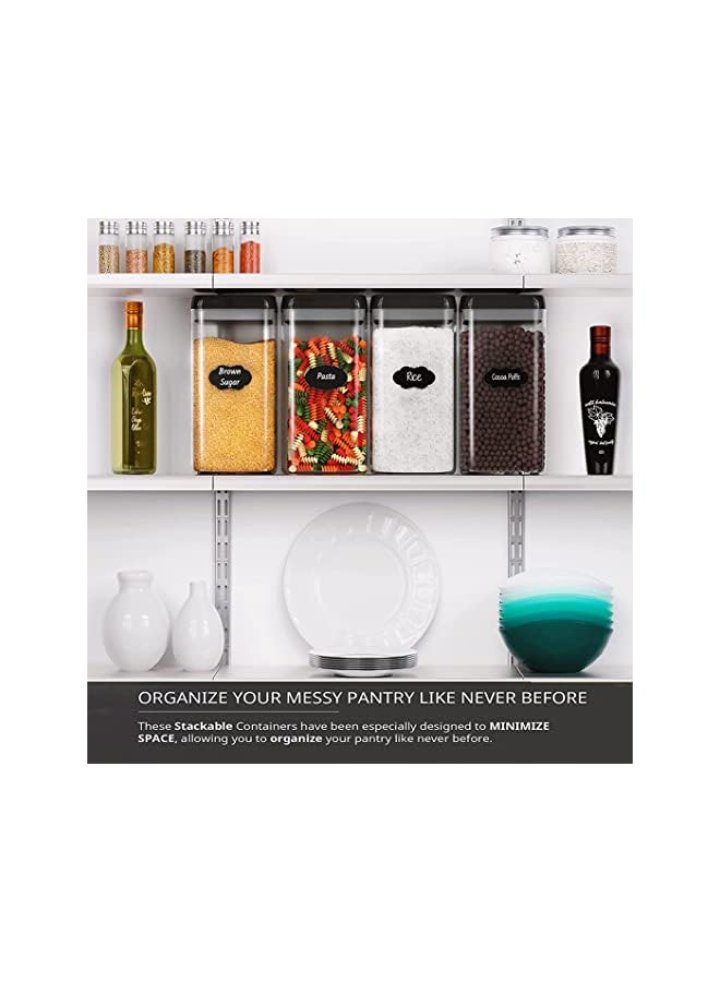 IAF Food Storage Containers with Lids,ANTOLE 3.2L Set of 4 Large Airtight Plastic Kitchen and Pantry Organization Canisters for Cereal,Rice,Pasta,Flour and Sugar Containers (3.2L-Black) - Image 5