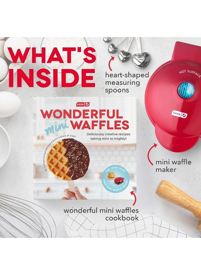 Dash DMWGS001RD Machine for Individual, Paninis, Hash Browns,  other Mini waffle maker, 4 inch, Red Gift Set  - Image 2